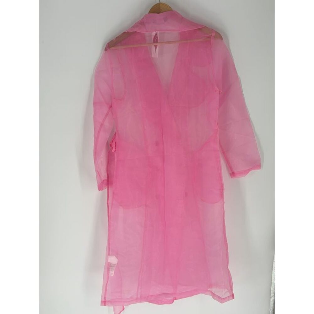 Bellavenna Baby Pink Sheer Mesh Trench Coat
